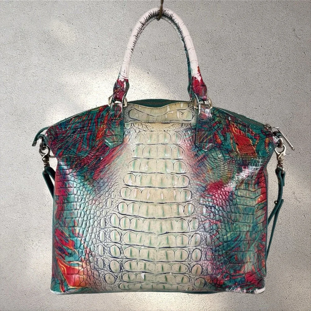 Brahmin Large Duxbury Satchel Dream Ombre Croc Embossed Bag